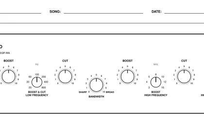 Warm Audio EQP-WA Recall Sheet (Pultec EQ style recall sheet)